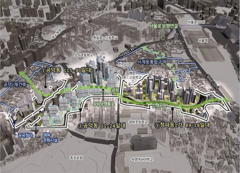 청파~공덕동 일대 신속통합기획 위치(출처. 서울시)