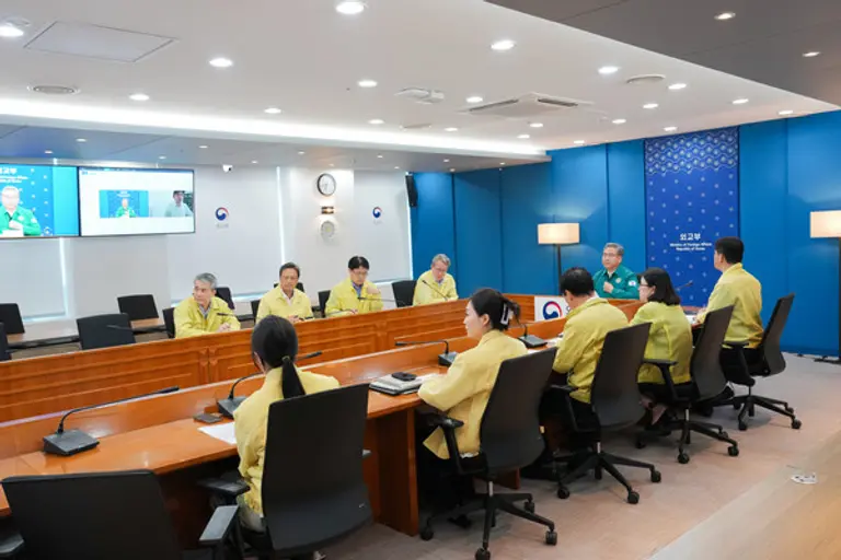 니제르 쿠데타로 현지 거주 우리 국민의 안전을 위해 지난 2일 긴급 화상회의를 소집한 박진 외교부 장관 [사진=외교부]