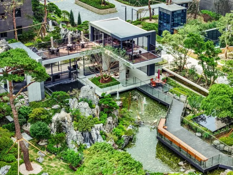 2023 굿디자인 어워드’에 선정된 롯데캐슬 리버파크 시그니처의 티하우스 카페아트리움. (사진제공. 롯데건설)