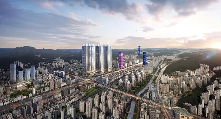 안양 우체국 사거리에 공급되는 하이엔드 브랜디드 주거시설 ‘디오르나인 안양역’ 광역조감도