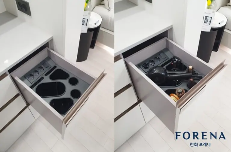 2023 우수디자인에 선정된 포레나 헤어 드라이기 수납시스템 (사진. 한화 건설)