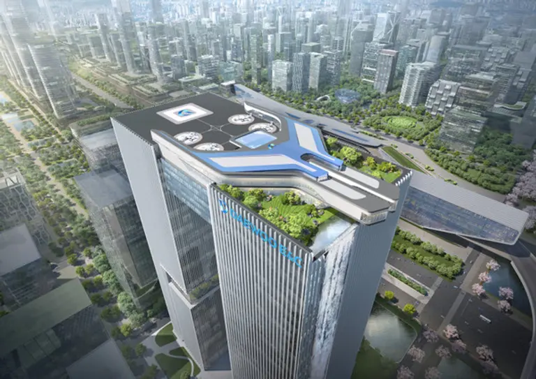 대우건설이 설계한 도심고층형 버티포트 투시도 (사진. 대우건설)