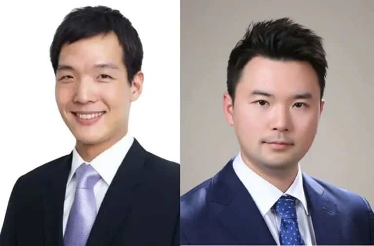 100대 그룹 사장단 중 가장 어린 나이에 오른 김동원 한화생명 사장(왼쪽)과 최연소 부회장에 오른 이규호 코오롱 부회장 