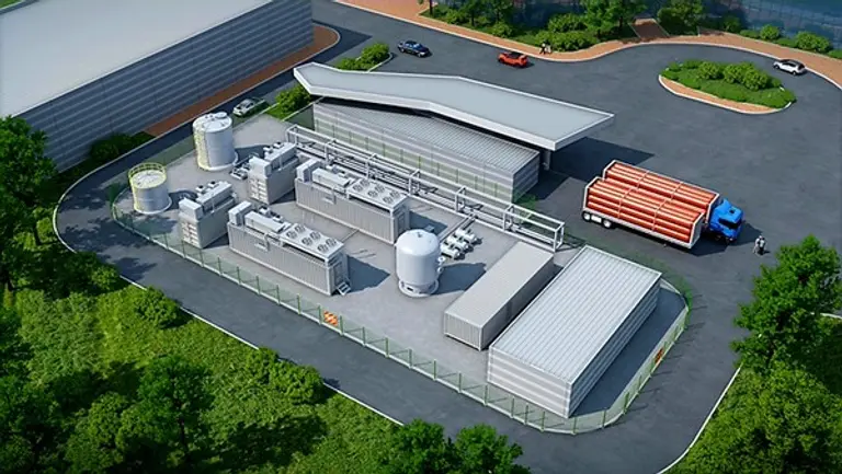 현대건설이 전북 부안에 구축하는 국내최초 수전해 기반 수소생산기지 (사진제공. 현대건설)