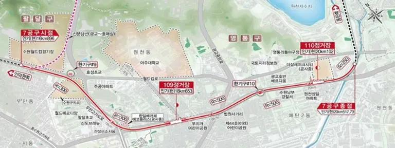 인덕원~동탄 복선전철 제7공구 평면도 (사진제공. 한양)