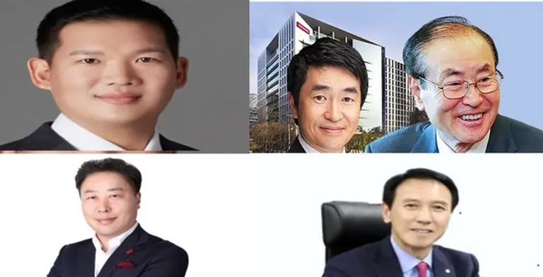 * 허윤홍 GS건설 사장, 태영건설 윤세영 석민 부자(윗줄), 정두영 신세계건설 사장과 윤진오 동부건설 사장(아랫줄 왼쪽부터)