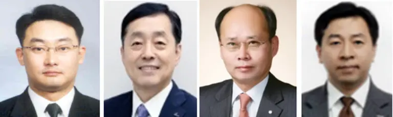 왼쪽부터 김광수 고객솔루션그룹장, 김광재 브랜드홍보그룹장, 강명규 여신그룹장, 나훈 리스크관리그룹장. [출처: 신한은행]