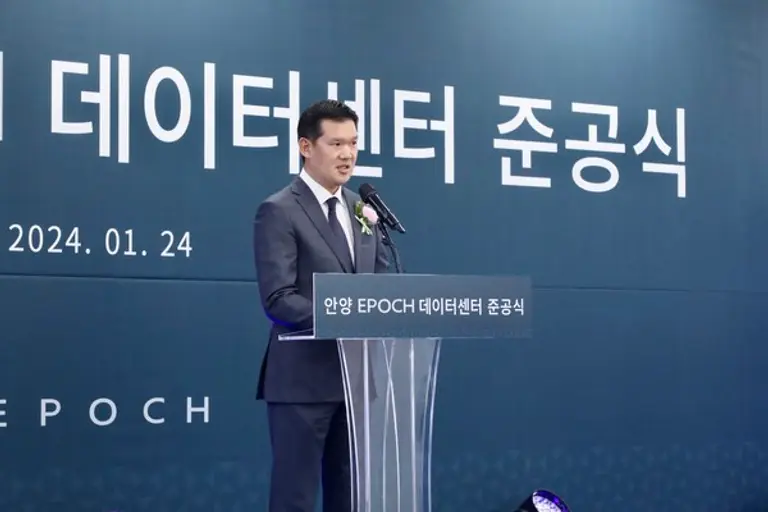 허윤홍 GS건설 대표가 에포크 안양센터 준공식에서 인사말을 하고 있다. (사진제공. GS건설)