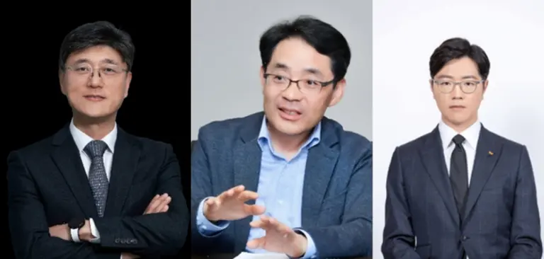 SKT 신설 톱 팀 임원 3인. (왼쪽부터) 정재헌 사장, 김양섭 CFO, 유경상 CSO
