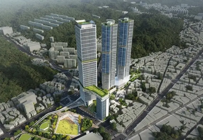  * 신세계건설이 포항 구역사 부지에 건설 예정인 초고층 주상복합빌딩의 조감도.