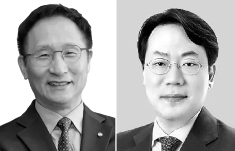 왼쪽부터 남기천 우리종합금융 신임 대표와 최승재 우리자산운용 신임 대표. [출처: 우리금융그룹]