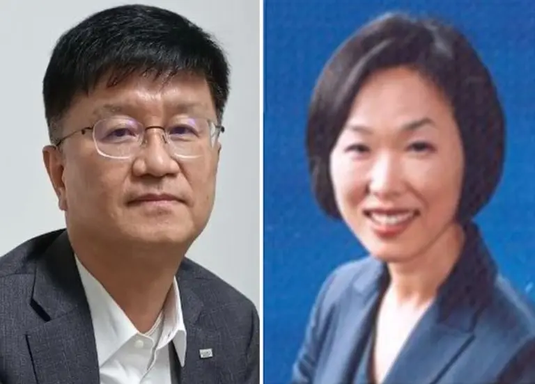 KB국민은행 신임 사외이사 후보 김성진 전 미래에셋자산운용 사장(왼쪽)과 이정숙 전 삼성증권 법무실장 [출처: KB국민은행]