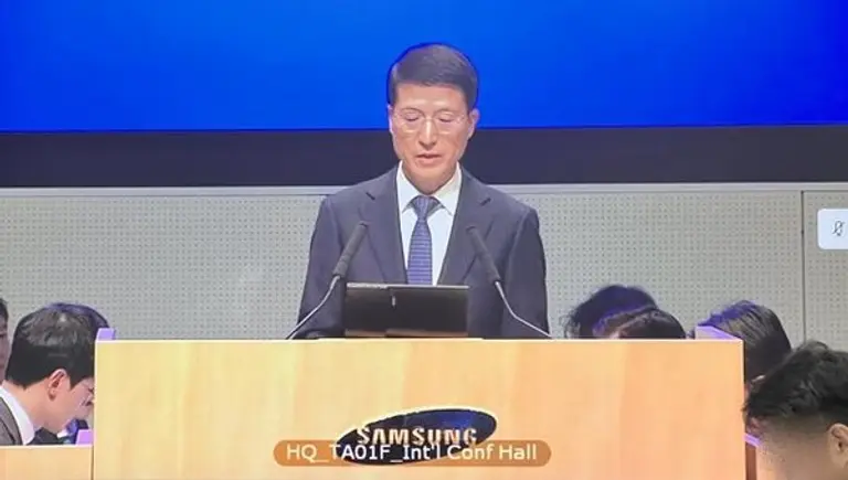 오세철 삼성물산 대표이사 사장이 15일 주주총회를 진행하고 있다.