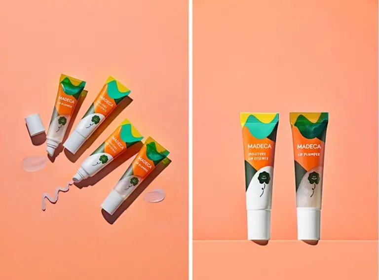 ‘마데카 모이스처 립 에센스’(왼쪽)와 ‘마데카 립 플럼퍼’ (사진. 동국제약)