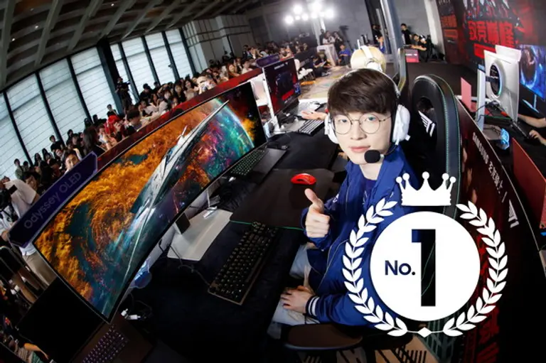 삼성전자와 파트너십을 맺은 프로게이머 페이커가 2024년 중국 청두에서 열린 