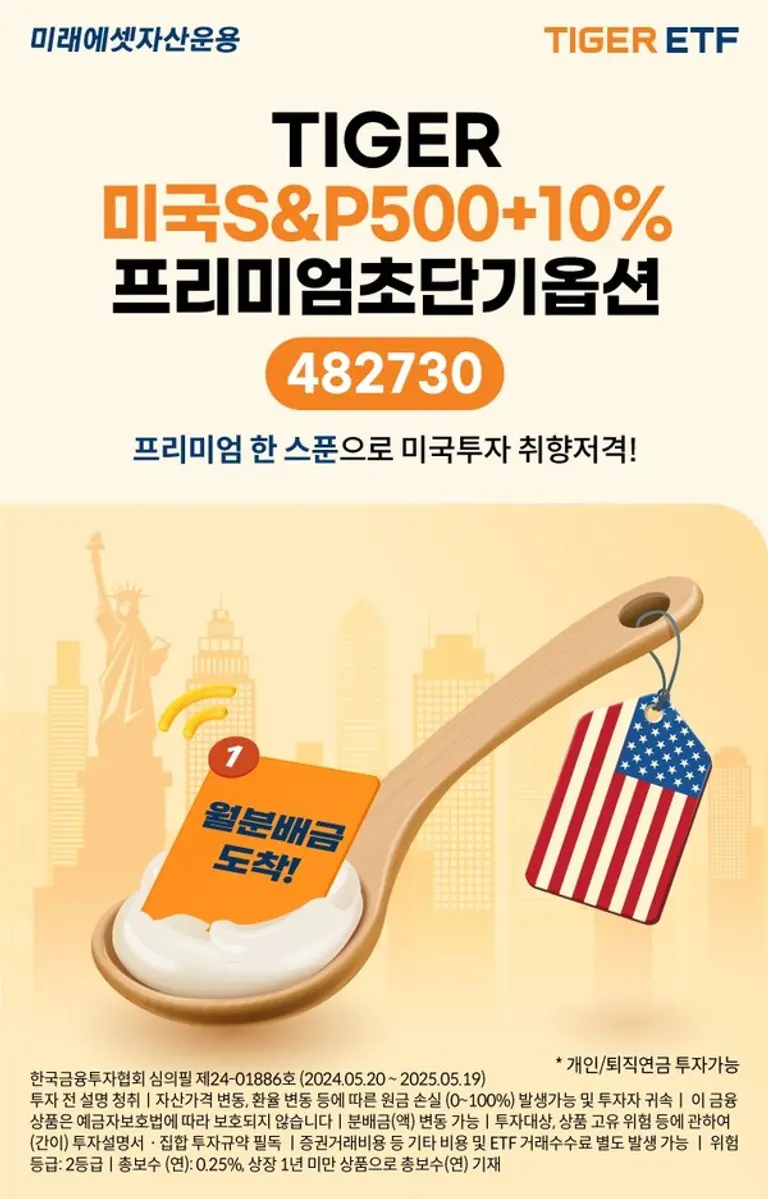 ‘TIGER 미국S&P500+10%프리미엄초단기옵션ETF’ 상장