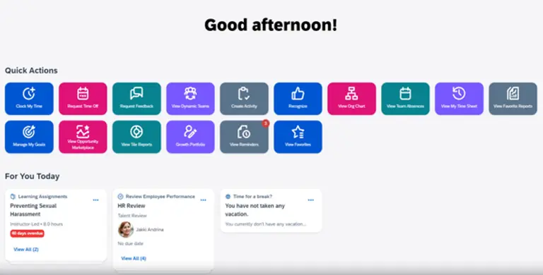 인사관리 소프트웨어 석세스 팩터스 [출처: SAP 홈페이지]