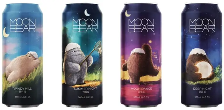 문베어브루잉 수제맥주 4종(왼쪽부터 윈디힐 라거, 여름밤 IPA, 문댄스 골든에일, 짙은밤 페일에일