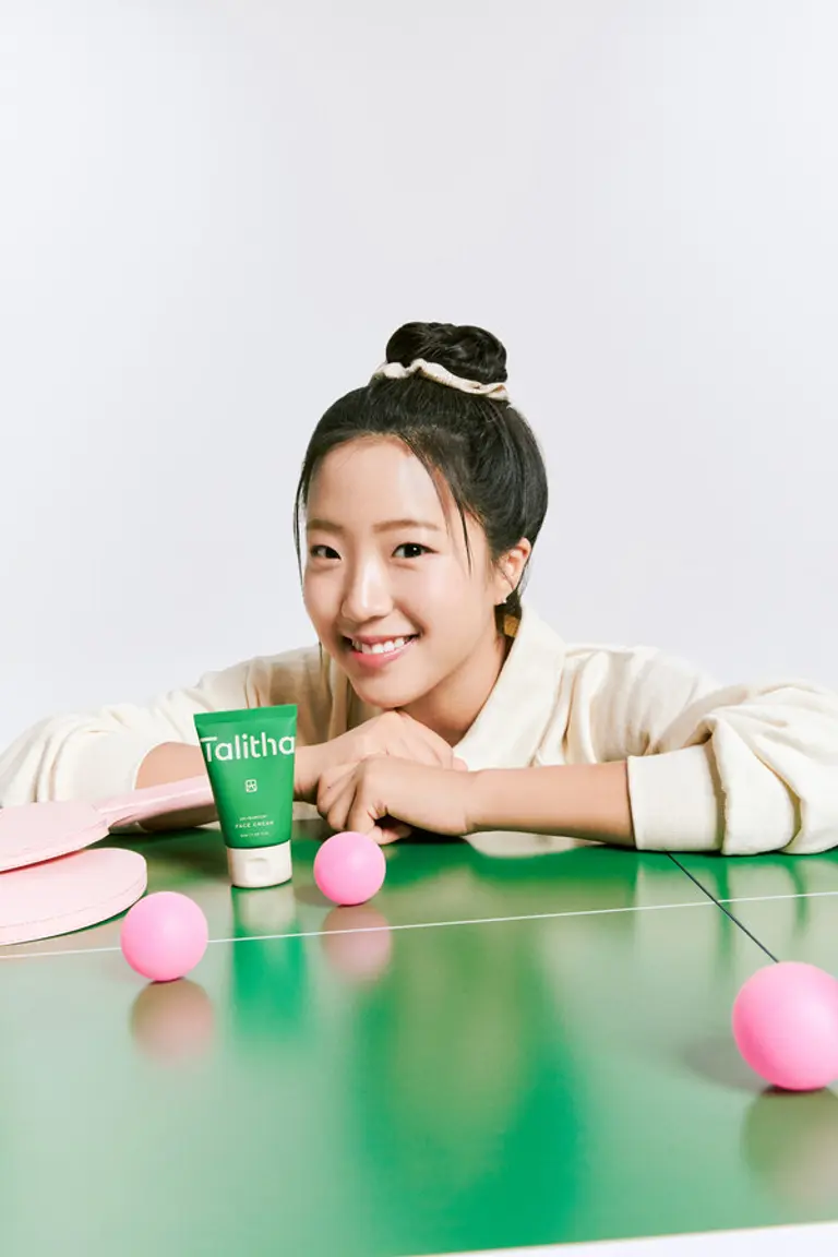 탈리다쿰 브랜드 앰버서더 신유빈 선수 (사진제공. 탈리다쿰)