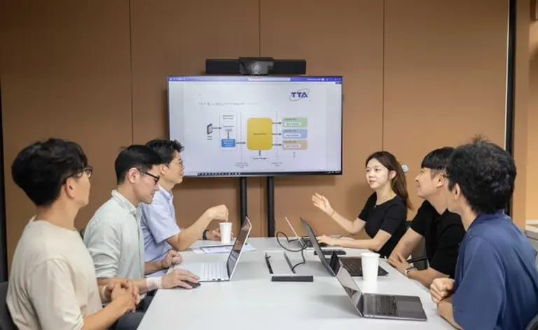 통신3사 관계자들이 네트워크 오픈 API 표준화를 위해 논의하는 모습