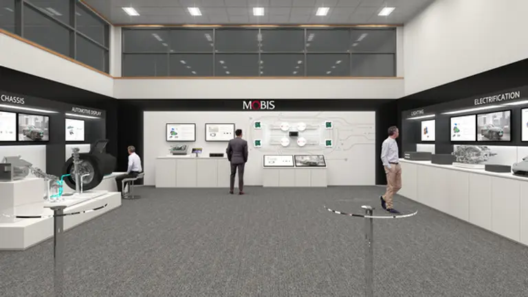 현대모비스가 오는 14일부터 프랑스 파리에서 열리는 ‘2024 파리 모터쇼’에 참가한다. 현대모비스 전시 부스 조감도. 