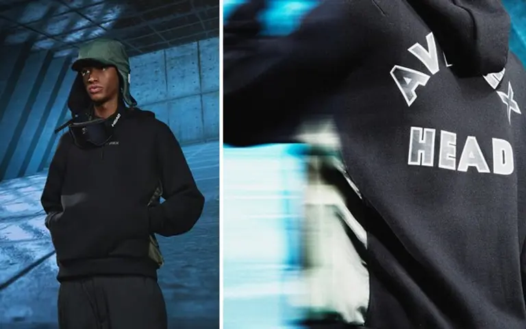 헤드가 밀리터리 브랜드 아비렉스와 협업해 밀리터리 스포츠 스트리트 패션을 선보인다.(사진 제공= 코오롱 FnC)