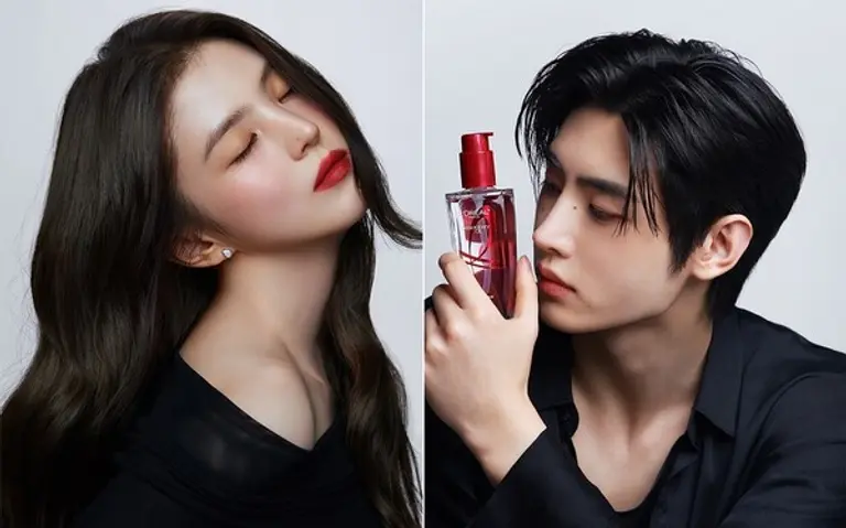 사진: 로레알파리 ‘손상 케어 듀오’ (왼)한소희, 로레알파리 ‘토탈 리페어 5 헤어팩’, (오)엔하이픈 성훈, 로레알파리 ‘엑스트라오디네리 오일 체리 우드’
