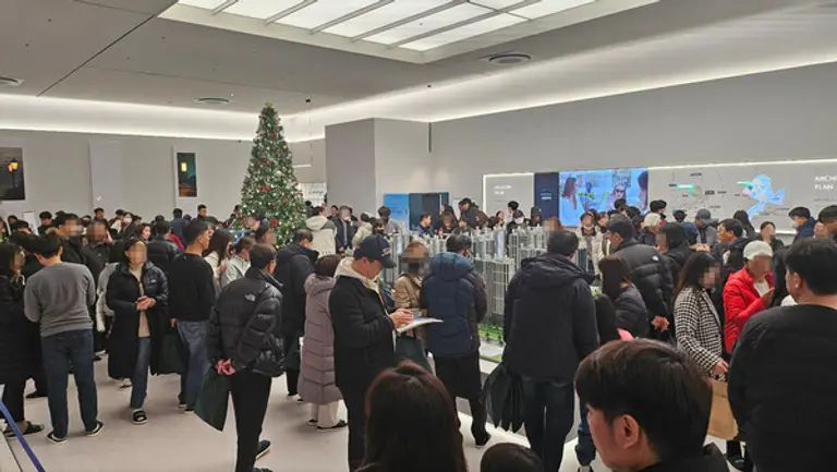 평택 브레인시티 푸르지오 견본 주택이 주말 동안 인파로 북적였다. (사진제공=대우건설)