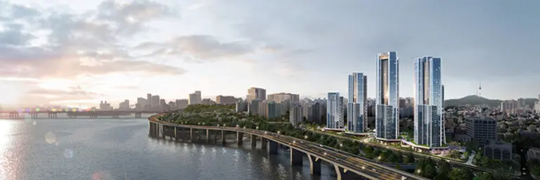 용산 산호아파트 주택재건축정비사업 특화 설계 조감도 (사진제공=롯데건설)