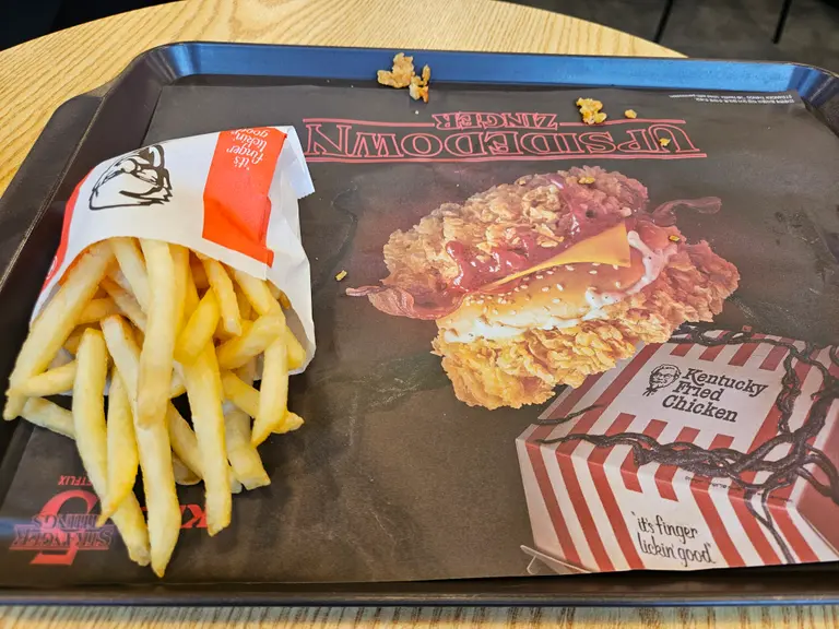 손도 대지 못하고 남은 감자튀김.