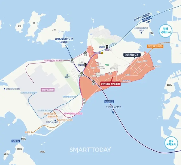 인천영종 A24블록 공공분양 교통망도