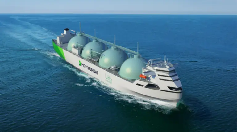 대형 액화수소 운반선 조감도. (제공 HD현대)