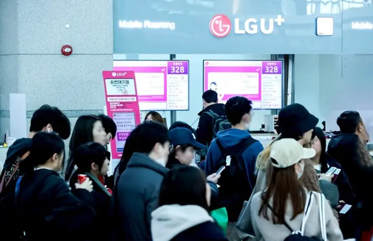 인천공항 1터미널 3층에 위치한 LGU+ 로밍센터의 모습. (제공 LGU+)