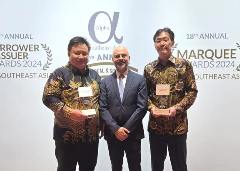 (좌측부터) 요하네스 W. 에드워드(Johanes W. Edward) 스핀도 CSO, 시디크 바자르왈라(Siddiq Bazarwala) 알파사우스이스트아시아 CEO, 남경훈 한국투자증권 인도네시아 법인장