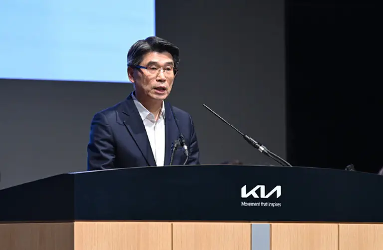 3월 14일 서울 서초구 엘타워에서 진행된 제81기 정기 주주총회에서 기아 송호성 사장이 개회선언을 하고 있다.