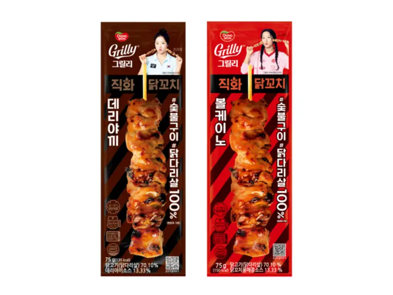 동원F&B, 숯불에 두 번 구운 ‘그릴리 직화닭꼬치’ 2종 출시