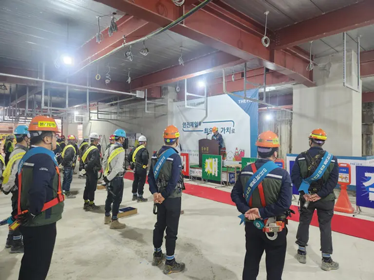 한신공영이 안전의 날을 맞아 전국 사업장에서 중대재해 근절을 다짐했다. (사진제공=한신공영)