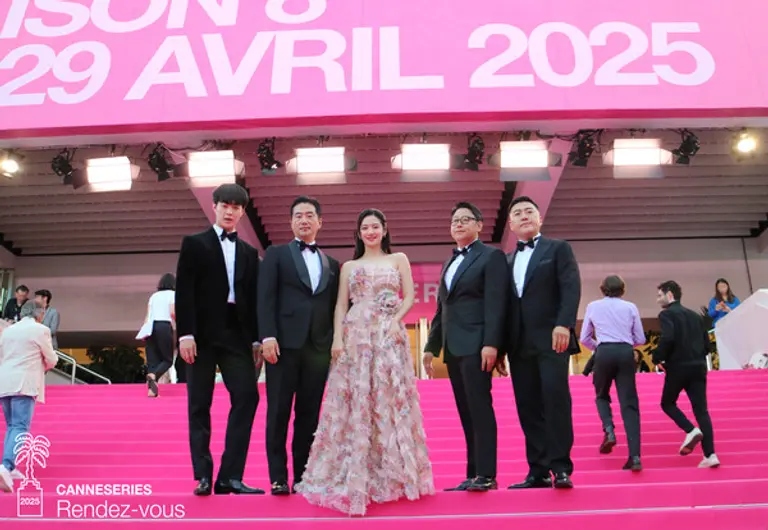 칸 시리즈에 참석한 (왼쪽부터) 빈찬욱, 류승수, 박주현, 최광제, 이정훈 감독의 모습. ㅈ(제공 LGU+) 