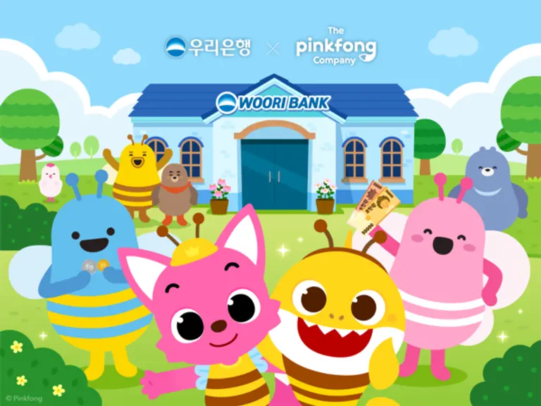 핑크퐁과 위비프렌즈 [출처: 우리은행]