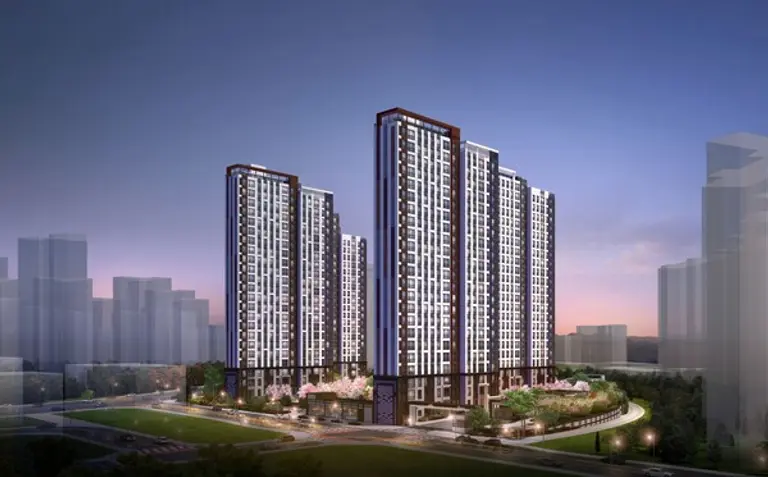 고덕 A448블록 금성백조 예미지 야경 투시도 (사진=금성백조건설)