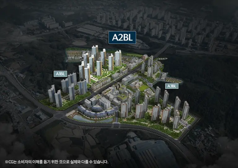 아산탕정자이 A1·A2·A3블록 전체 조감도 (사진제공=GS건설)