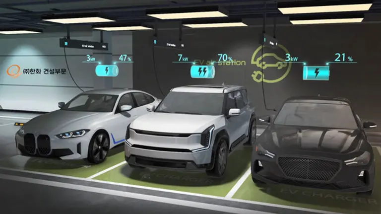 한화 건설부문이 LH와 함께 공개한 EV air station (사진제공=한화 건설)