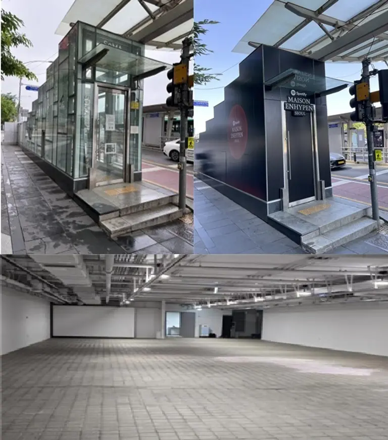 여의도 지하벙커 입구와 지하공간 (출처=서울시)