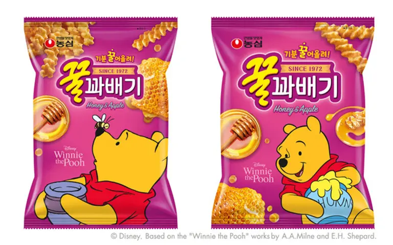 농심 꿀꽈배기 곰돌이 푸 온팩 이미지