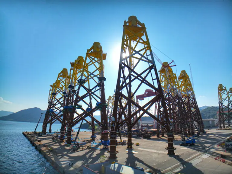 SK오션플랜트가 제작한 세계 최대 규모 해상풍력 하부구조물