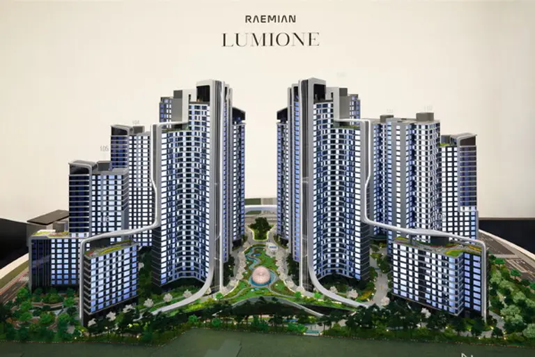 개포우성7차 홍보관에 전시된 래미안 루미원 모형 (사진=삼성물산)