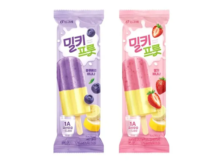 빙그레 두 가지 과일 맛 담은 아이스크림 ‘밀키프룻’ 2종 출시