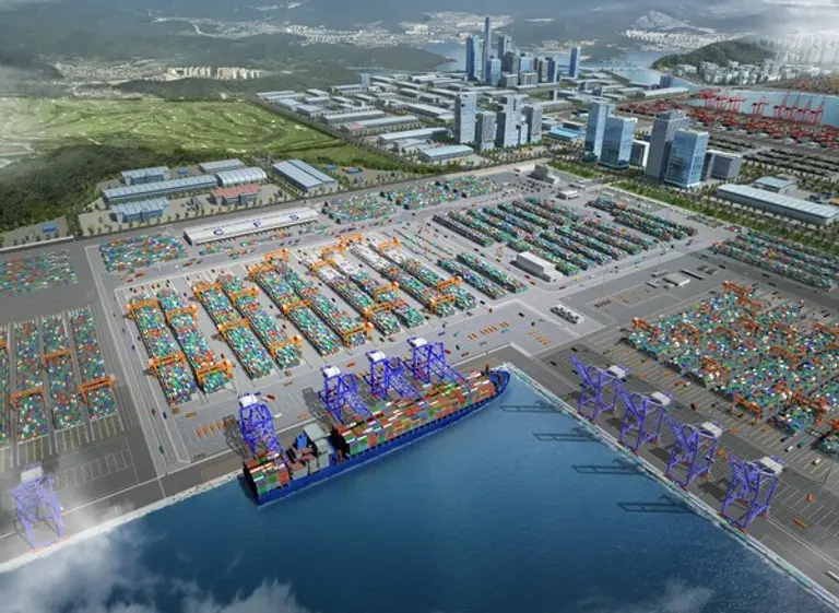 부산항 진해신항 컨테이너부두 1-1단계 축조공사 조감도 (사진=태영건설)