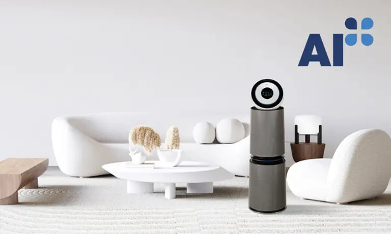 AI 공기질 센서를 적용한 LG 퓨리케어 AI 오브제컬렉션 360˚ 공기청정기. (제공 LG전자)