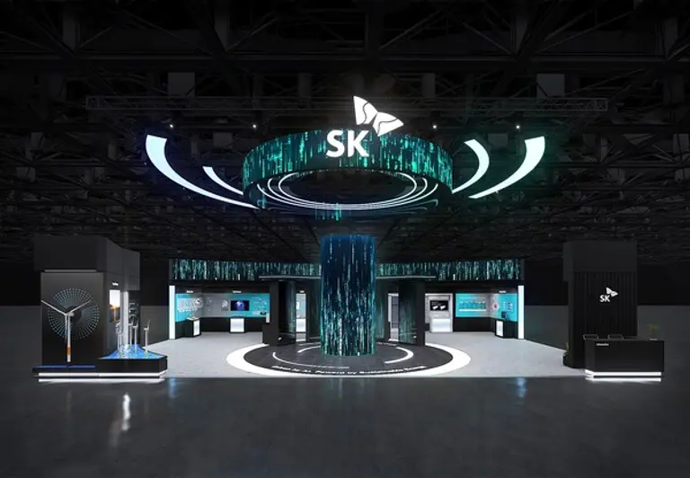 오는 27~29일 부산 해운대구 벡스코(BEXCO)에서 열리는 2025 기후산업국제박람회(WCE) SK 전시관 조감도. (제공 SK)